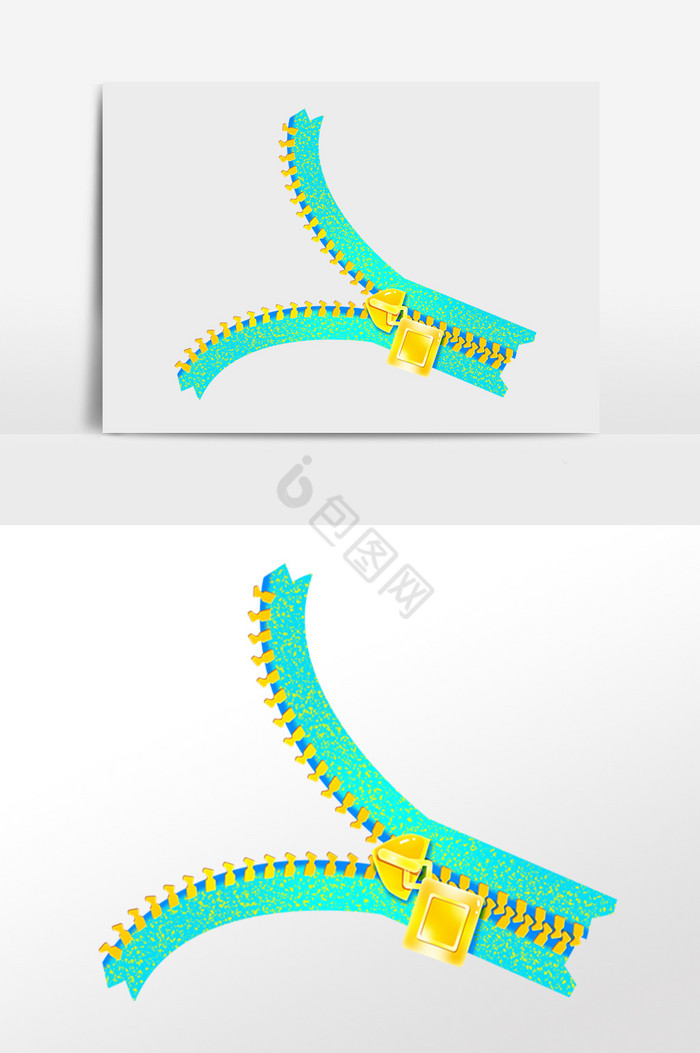 衣服配件金属拉链插画图片