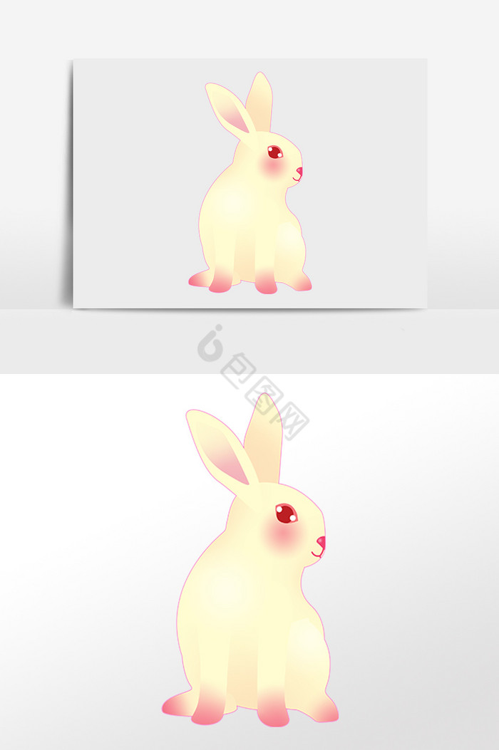中秋节兔子玉兔插画图片
