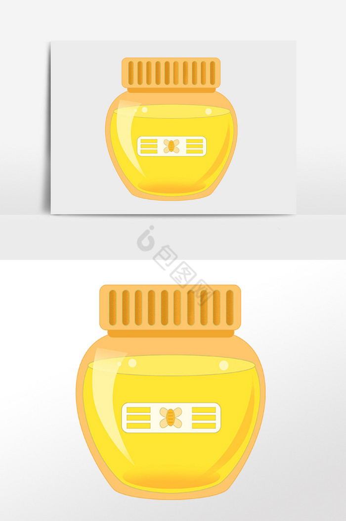营养天然瓶装蜂蜜插画图片