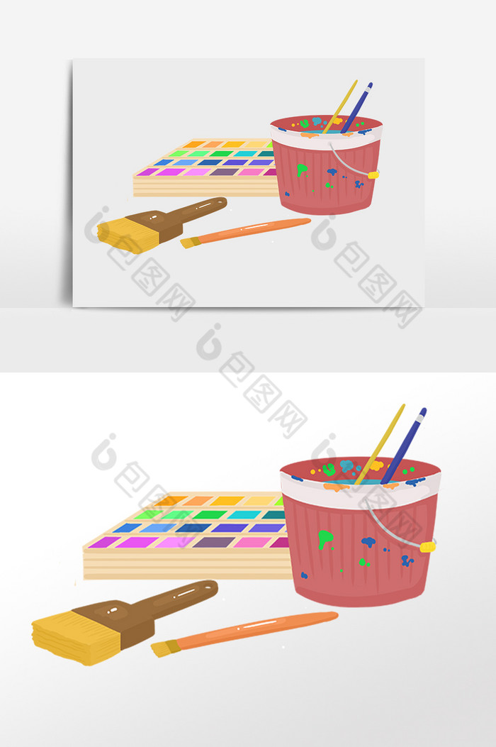 画画工具画笔笔刷颜料桶插画图片图片