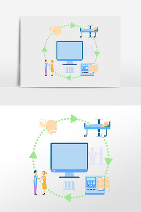 手绘医疗医学检查仪器插画