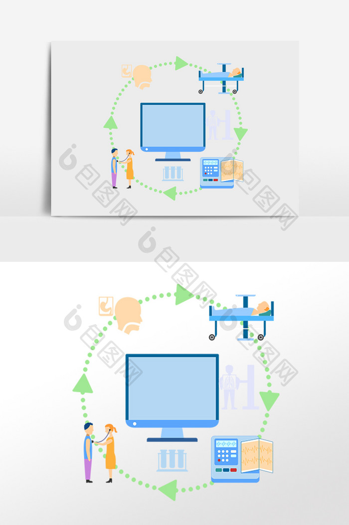 手绘医疗医学检查仪器插画