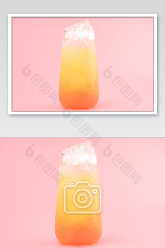 夏日冰爽好美味的南非红西柚果汁奶摄影图图片