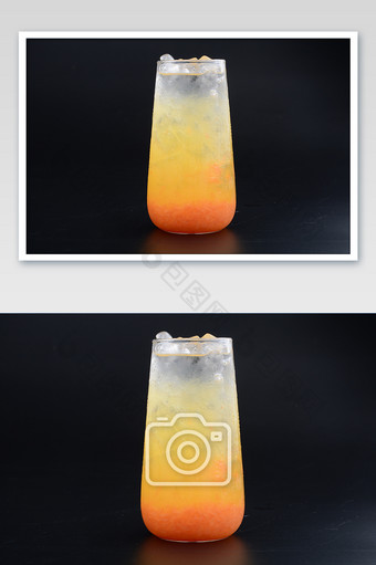 好喝的冰饮南非红西柚果汁奶摄影图图片