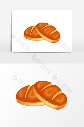 卡通烤面包矢量元素图片