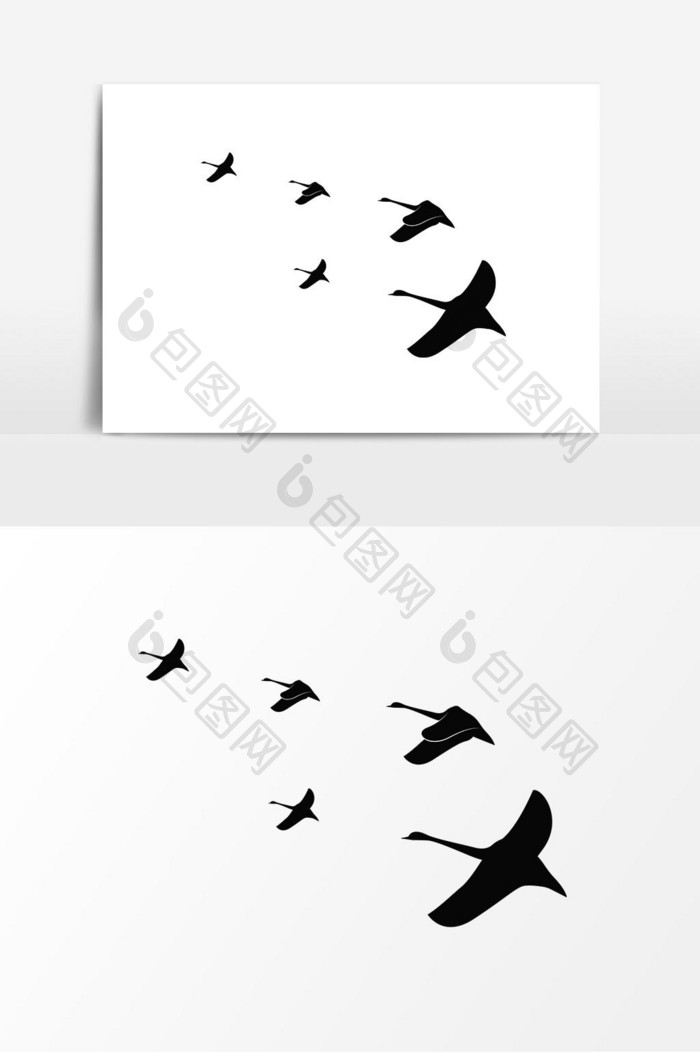 海鸥海燕剪影矢量元素