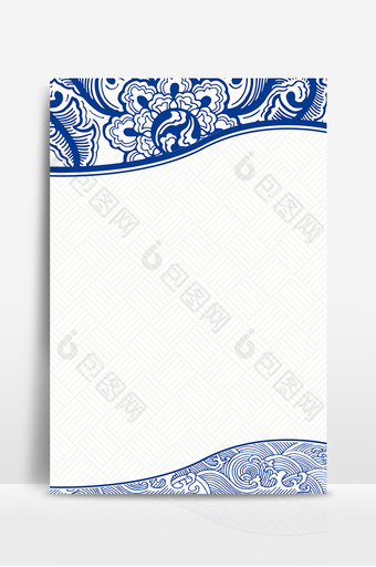 蓝色花纹纹理青花瓷背景图片