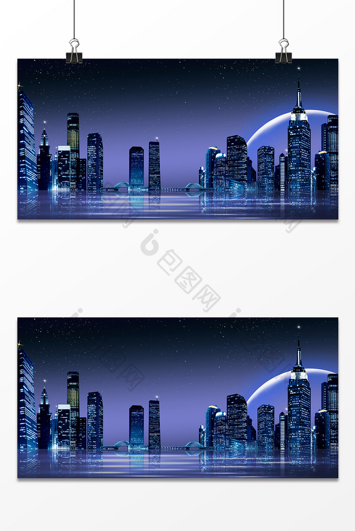 大气商务城市夜景城市剪影 背景下载 包图网