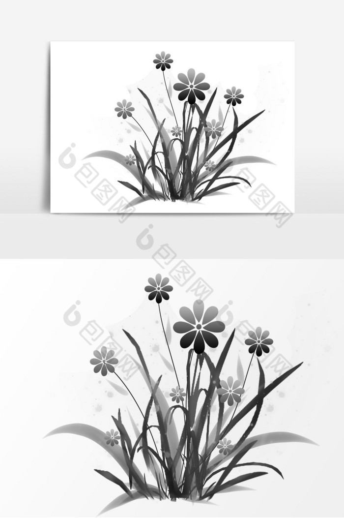 水墨植物花朵装饰图片图片