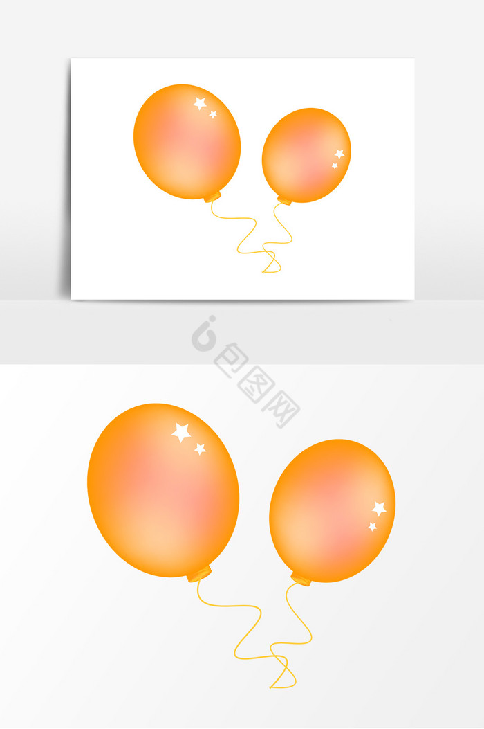 金色气球小星星气球图片