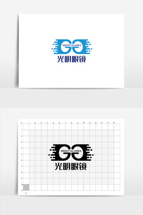 光明眼镜logo标志设计企业VI