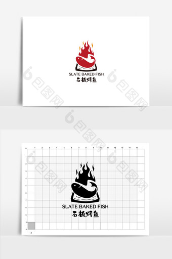 餐饮美食行业VI设计烤鱼logo标志图片