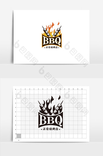 餐饮美食行业VI设计烧烤BBQlogo图片