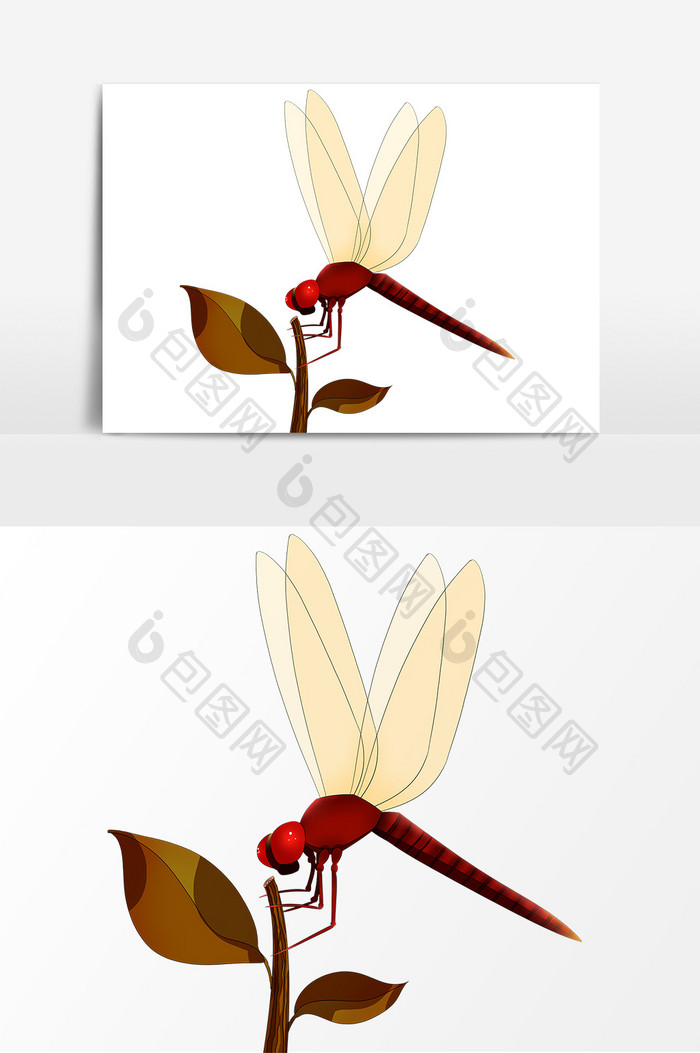 蜻蜓手绘卡通昆虫元素