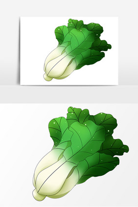 白菜手绘卡通元素