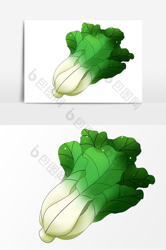 白菜手绘卡通元素