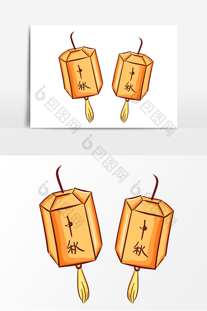 灯笼手绘中秋节形象元素