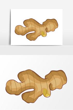 大暑生姜手绘元素卡通