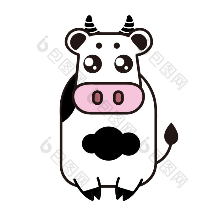 可爱卡通黑白奶牛动物动态表情包gif