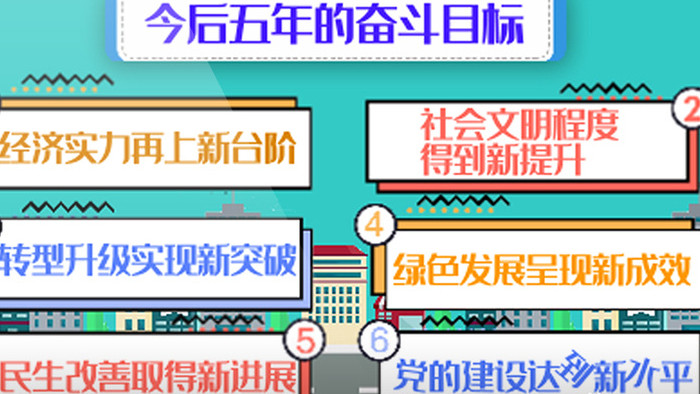 卡通图文数据5年奋斗目标字幕AE模板