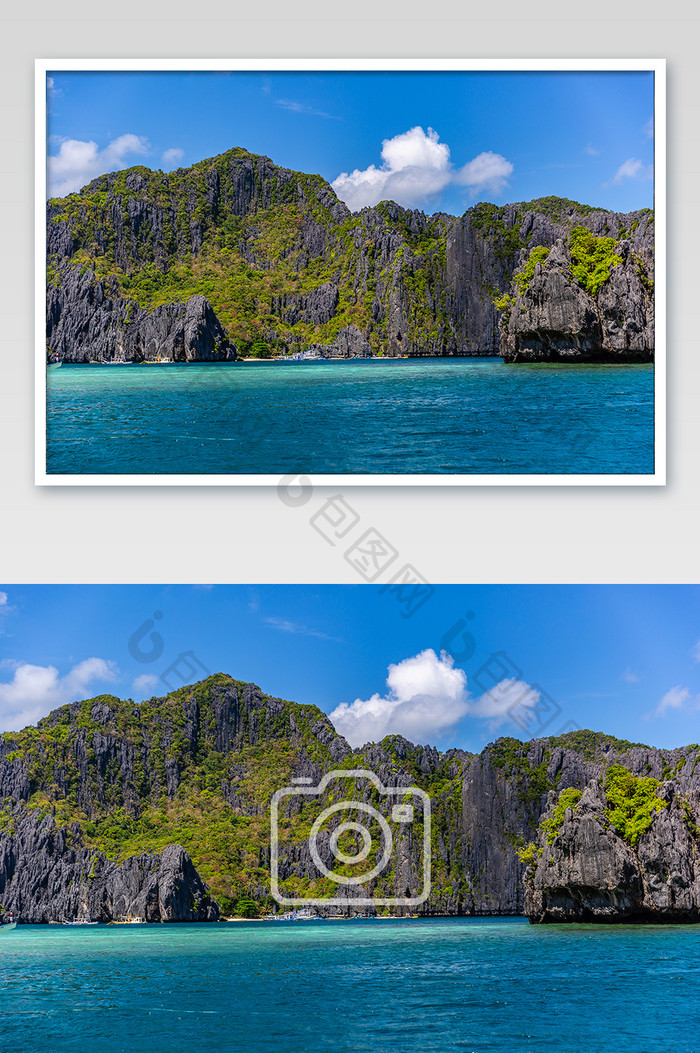 东南亚岛屿海上岩石摄影图