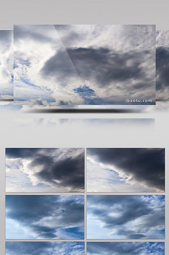 延时拍摄一层一层的白云图片