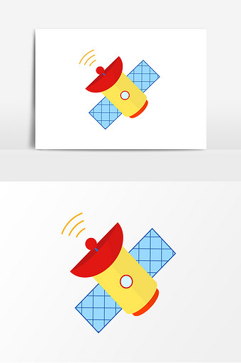 卡通风可爱信号接收发射卫星矢量元素图片下载