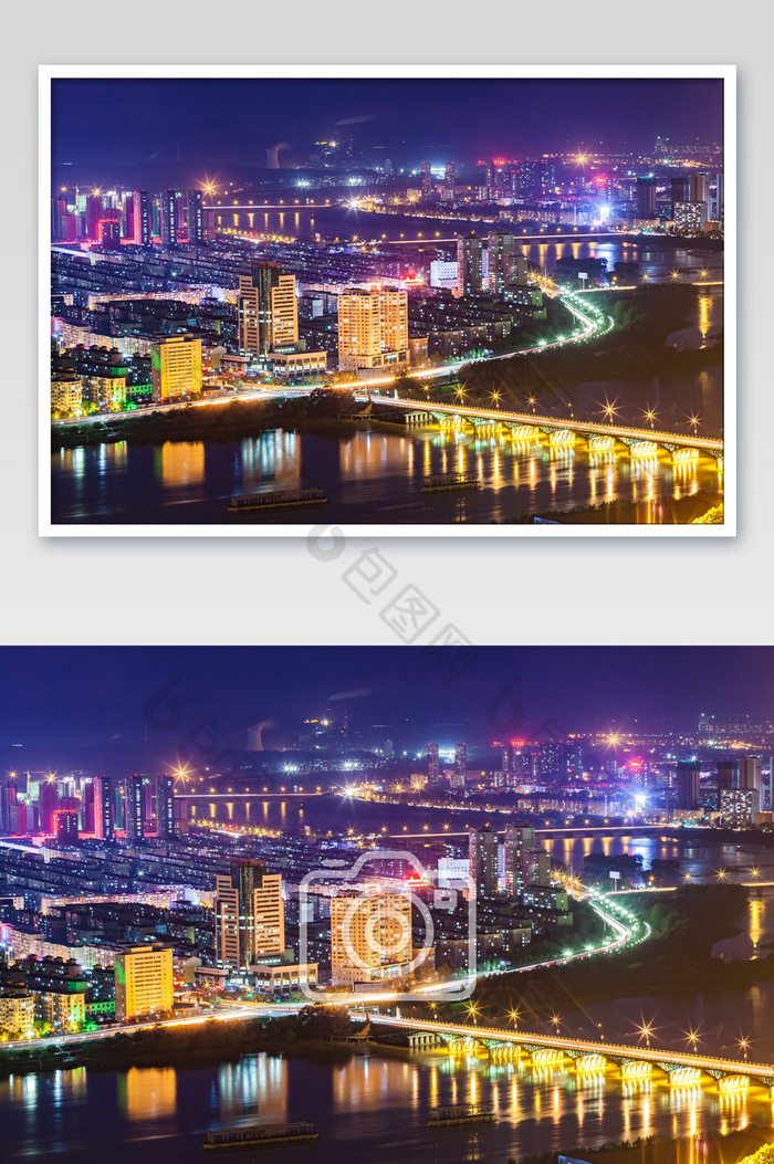 蓝色大气城市夜景照片图片图片