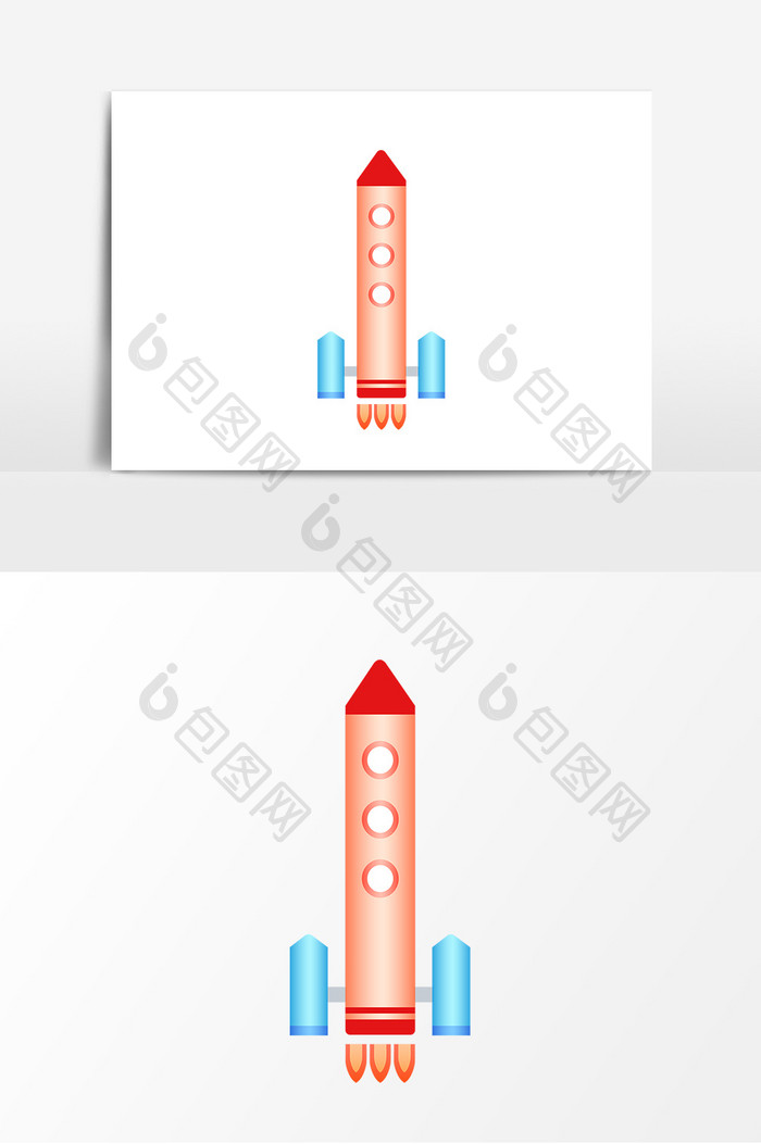 卡通风航空航天火箭矢量元素