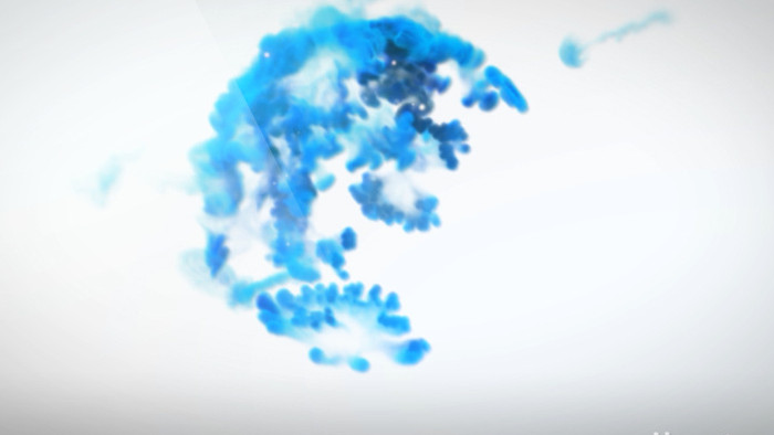 唯美蓝色烟雾旋涡动画logo片头AE模板