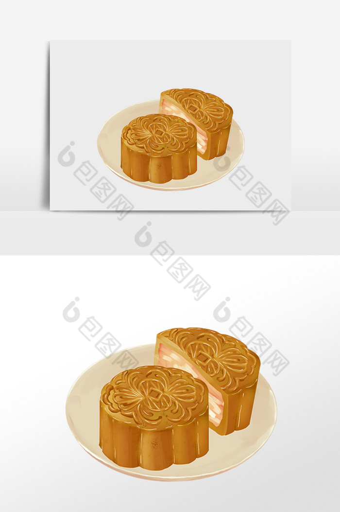 中秋节小吃五仁月饼插画图片图片