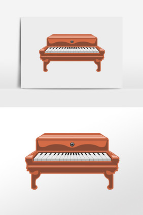 手绘现代乐器钢琴电子钢琴插画