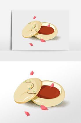 中国风古风胭脂水粉插画图片