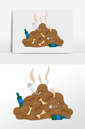 手绘保护环境污染环境垃圾插画