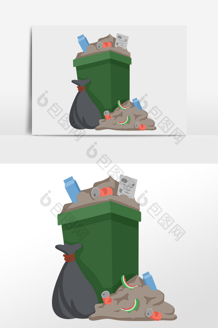 保护环境环保垃圾桶插画图片图片