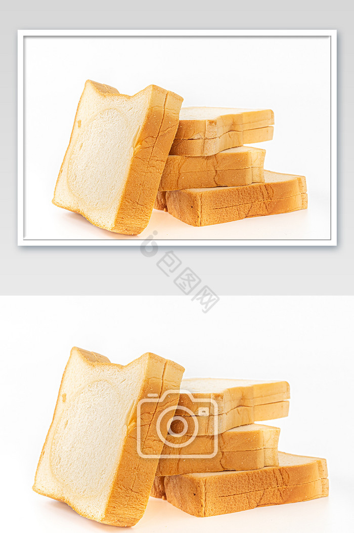 切片面包白色背景图图片