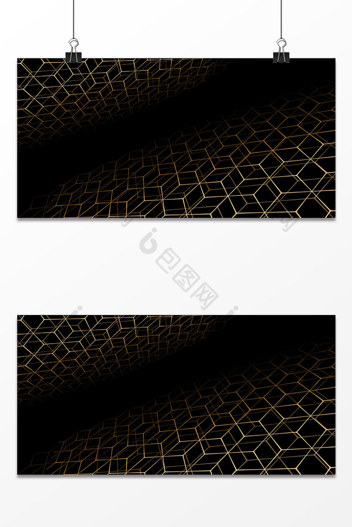 六边形黑金抽象平面图片图片