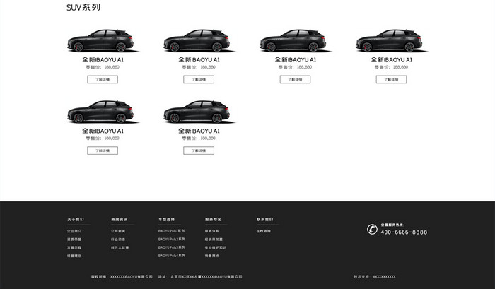 简约高端汽车售卖官网详情页