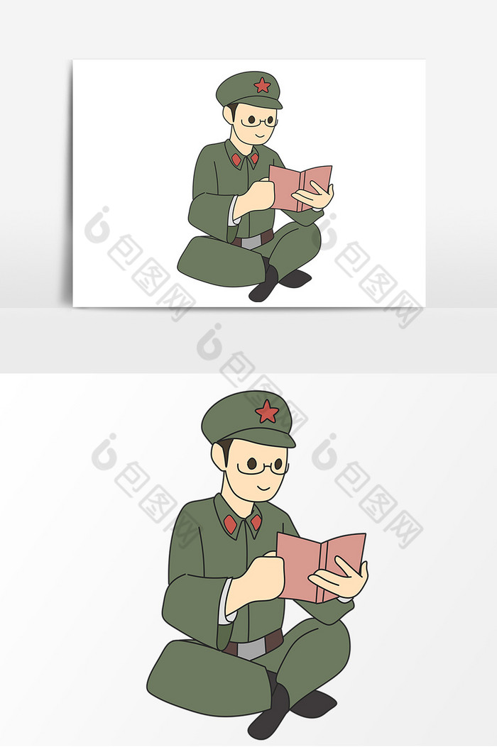 人物红军卡通图片