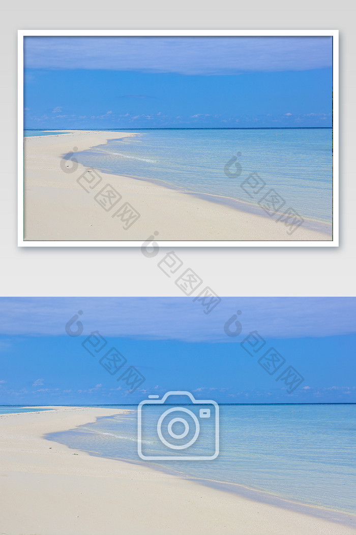东南亚仙本那白色长尾沙滩摄影图片