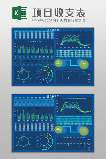 项目收支表格Excel模板图片