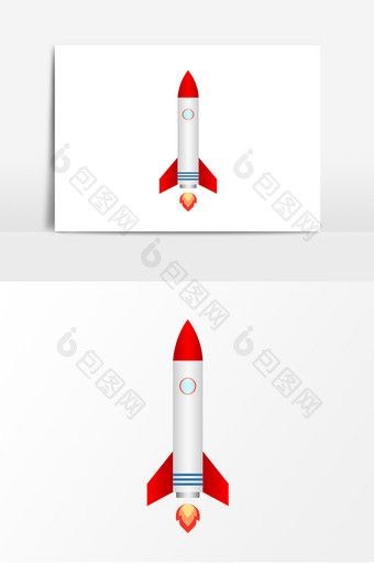 卡通风航天航空火箭矢量元素图片