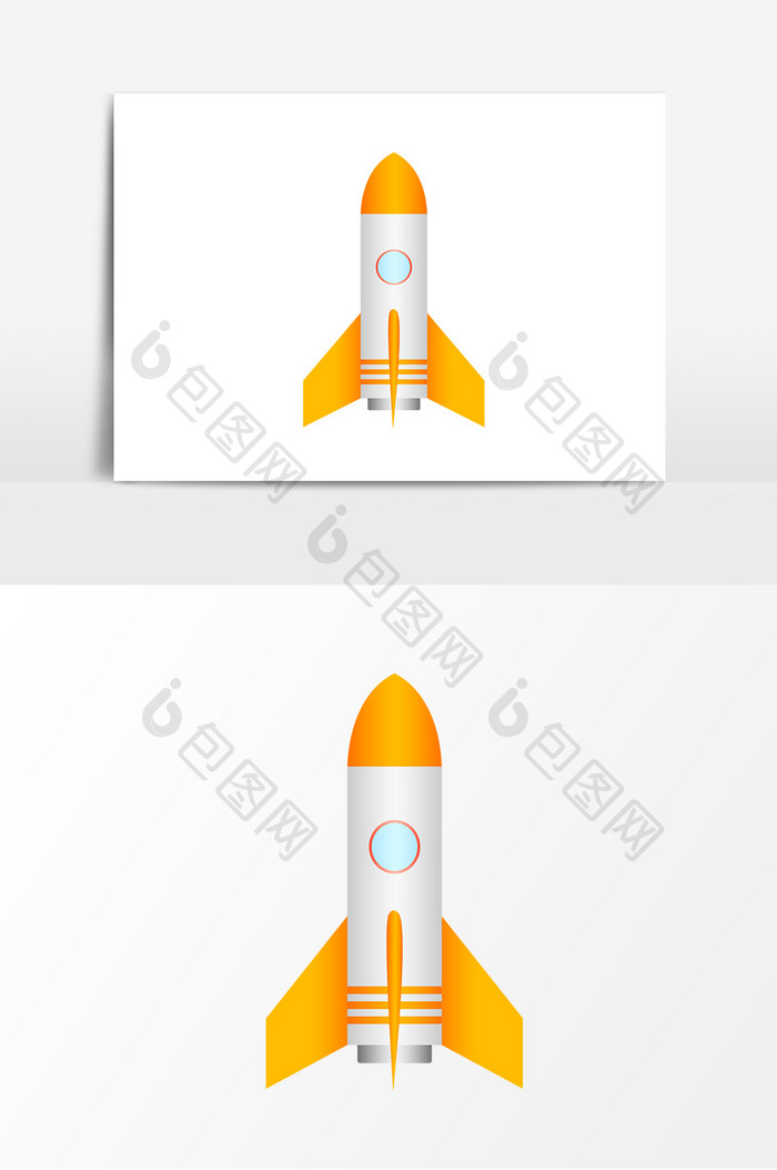 卡通风可爱航空航天火箭矢量元素