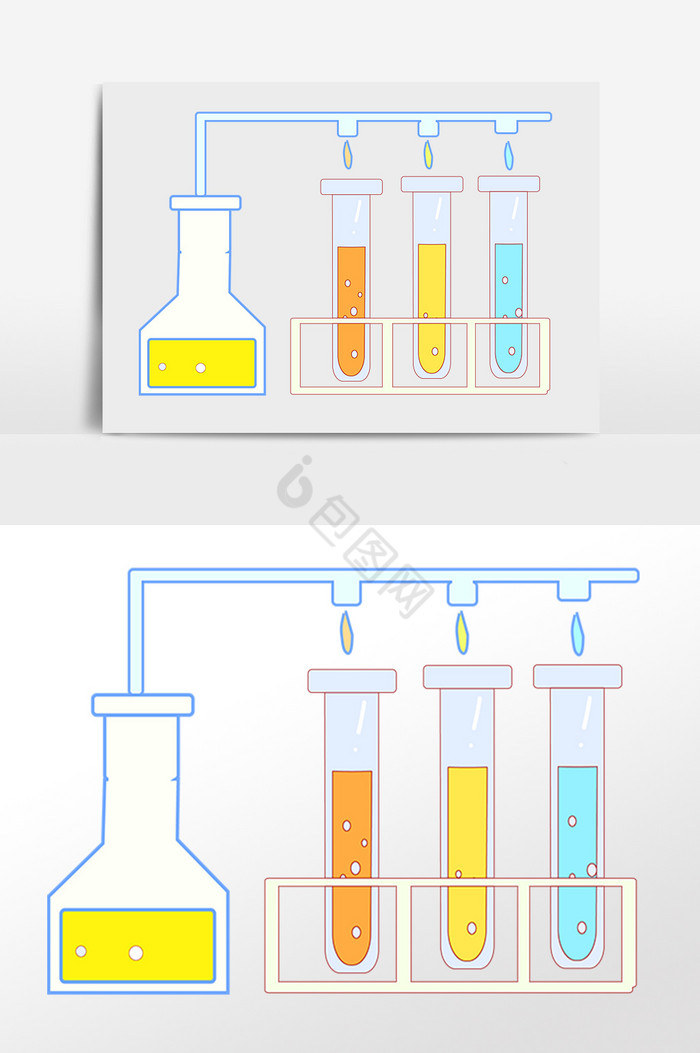 实验室化学容器试管插画图片
