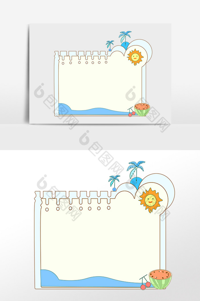 夏日夏季水果装饰边框插画图片图片