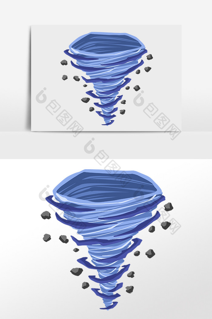 手绘自然灾害龙卷风灾难插画