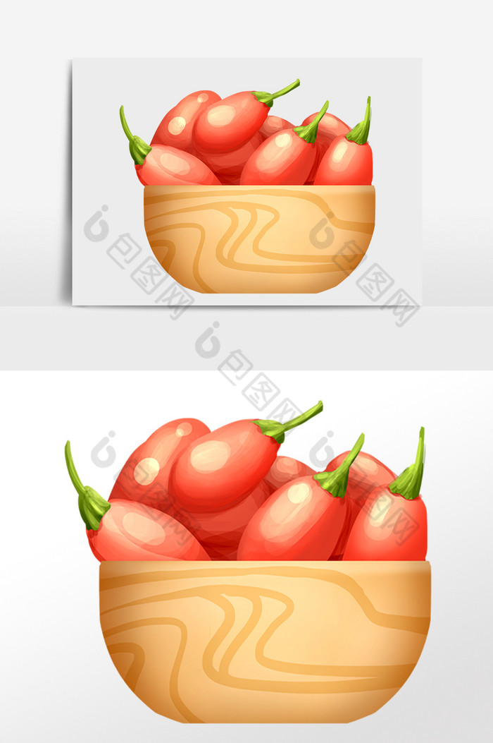 农作物新鲜食品鲜枸杞插画图片图片