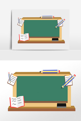 手绘教育学习工具黑板边框插画