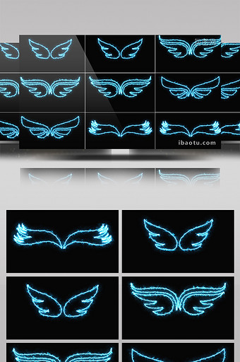 4组带通道能量电流翅膀扇动视频图片下载