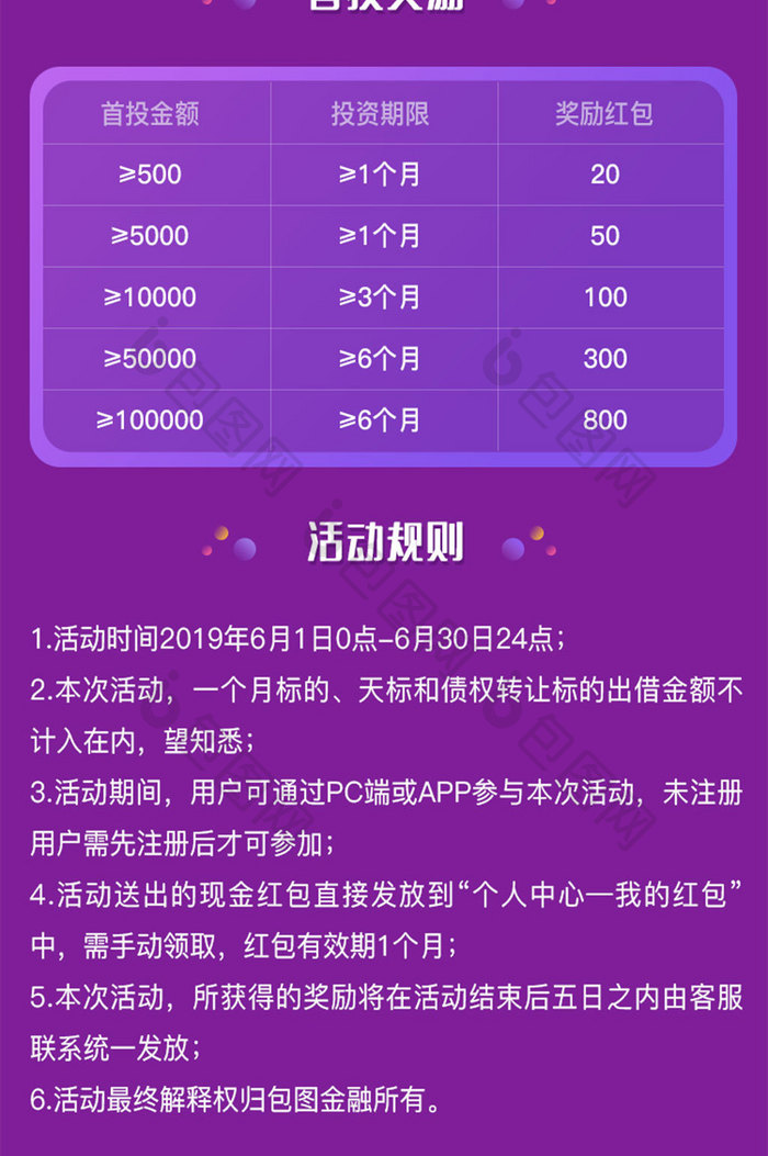 渐变金融理财邀请好友送红包活动H5界面